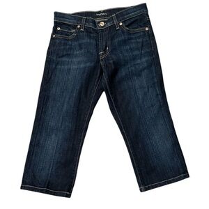 David Kahn Dark Wash Blue Jeans Leg Cropped Capri Size 25 Low Rise